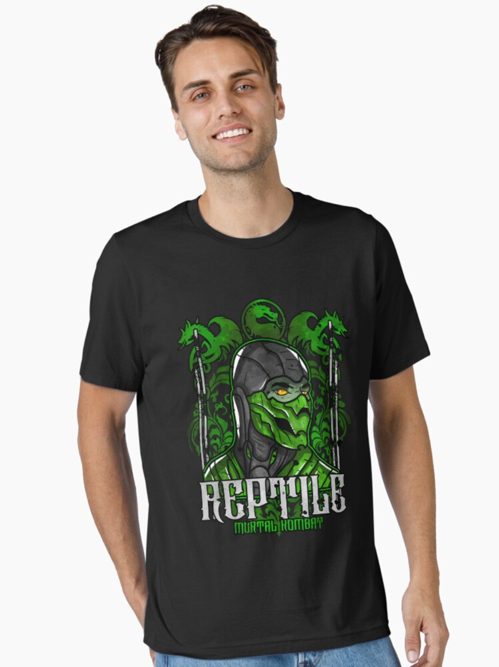 Retro Gaming Gamestop - Mortal Kombat Reptile Portrait Print T