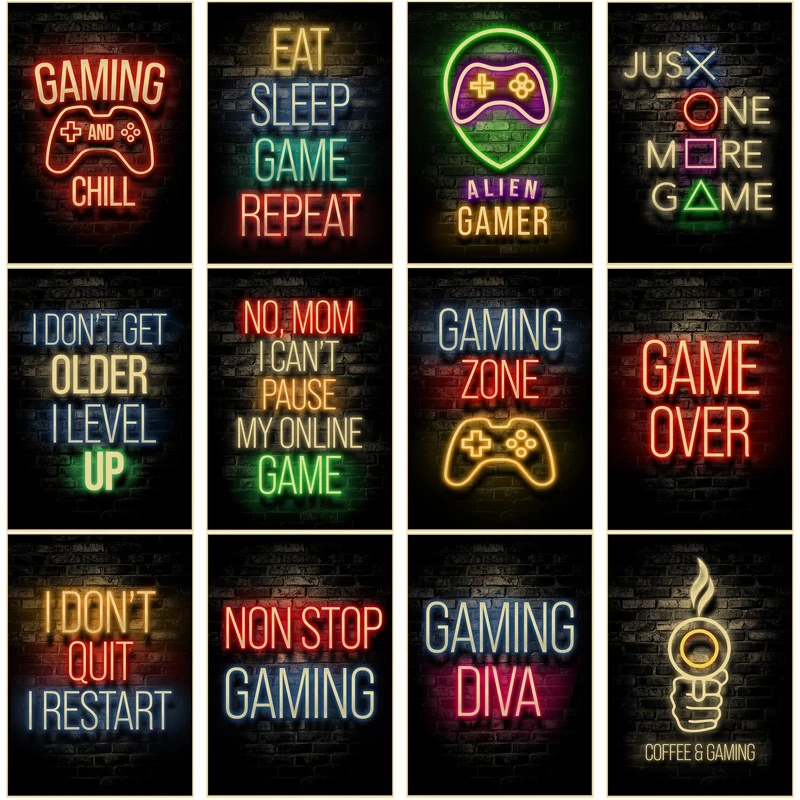 Retro Gaming Wallpaper - Gaming Posters Game Retro Kraft Paper