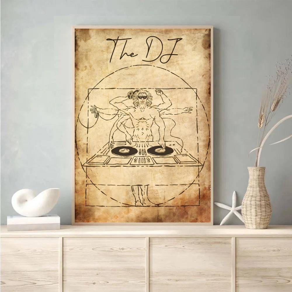 Vintage Vitruvian Style Music  - Retro Gaming Wallpaper 评论和价格