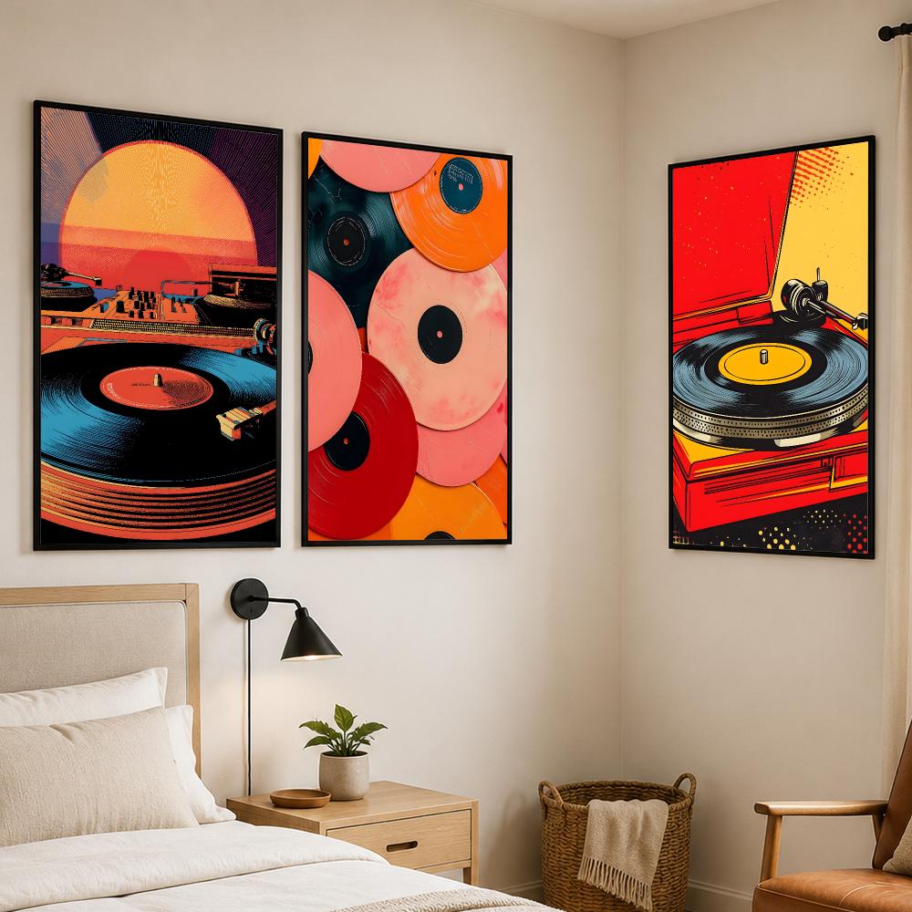 Retro Colorful Record Player P - Retro Gaming Wallpaper 评论和价格