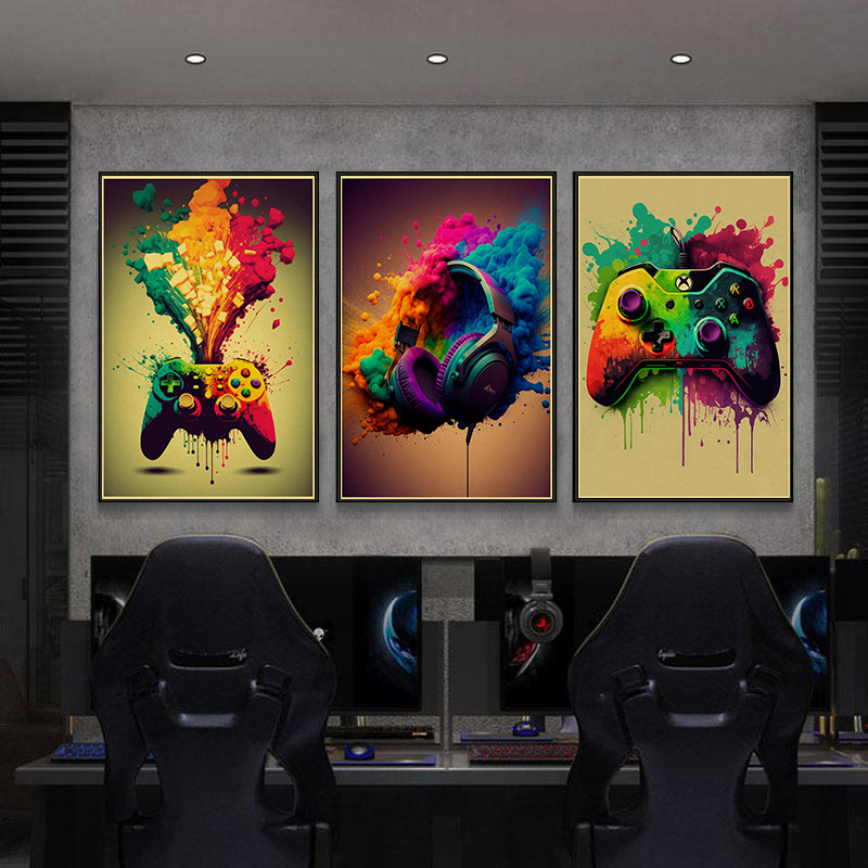 Colorful Game Controller Wall  - Retro Gaming Wallpaper 评论和价格