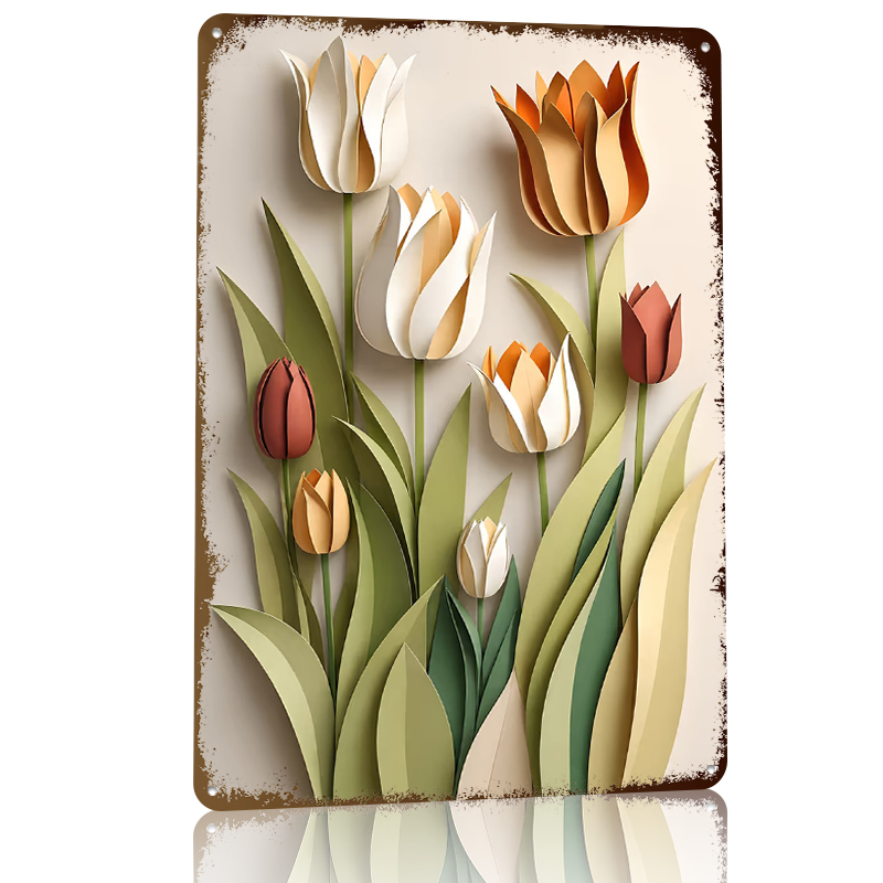 Paper Cutout Tulips Flowers Pr - Retro Gaming Wallpaper 评论和价格