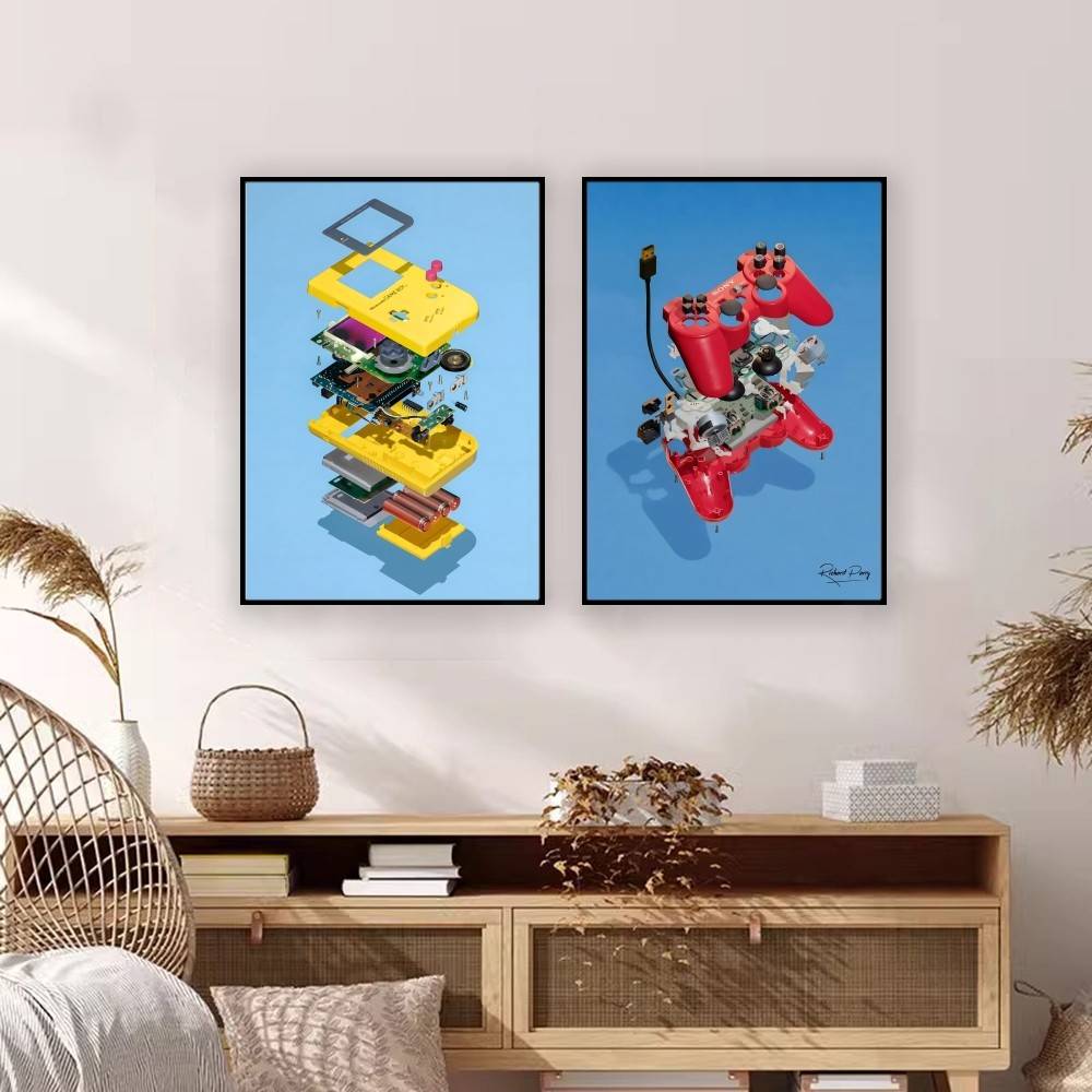 Exploded Game Console Paper Po - Retro Gaming Wallpaper 评论和价格